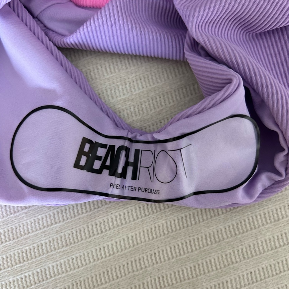 Beach Riot Heidi Ribbed Colorblock High Waisted Bikini Bottom - Picture 4 of 5